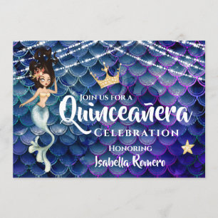 Zeemeermin in blauw Onder het Zee w / Mass Quincea Kaart