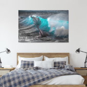 Zeemeermin in de Druk van het Canvas van het Zee (Insitu (Slaapkamer))