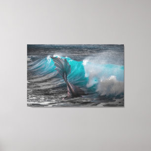 Zeemeermin in de Druk van het Canvas van het Zee Afdruk