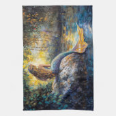 Zeemeermin in de Grot Schilderij Theedoek (Verticaal)