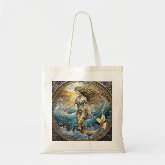Zeemeermin in de oceaangolven tote bag (Voorkant)