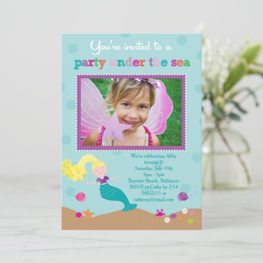 Zeemeermin in het kader van de uitnodiging van de (Staand voorkant)