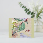  zeemeermin in kleur briefkaart (Staand voorkant)