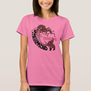 Zeemeermin in opleiding, longmouw (brunette) t-shirt