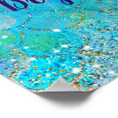 Zeemeermin Iriserende Parel Glitter Verjaardagsfee Poster (Hoek)