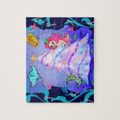 Zeemeermin kerstfeest in de grot Zee Legpuzzel (Verticaal)