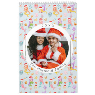Zeemeermin Kerstman Kerstfoto Kalender