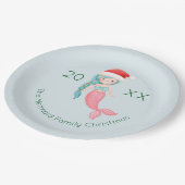 Zeemeermin Kerstman Papieren Bordje (Gekanteld)