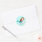 Zeemeermin Kerstmis Paarse Glitter Gepersonaliseer Ronde Sticker (Envelop)