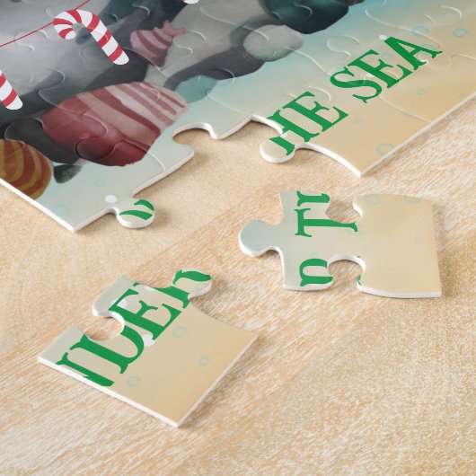 Zeemeermin Kerstpuzzel Legpuzzel (Zijkant)