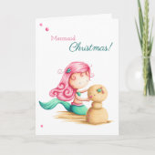 Zeemeermin Kerstzomer Strand Kaart (Voorkant)