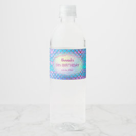 Zeemeermin kinderen Verjaardag Waterfles Etiket