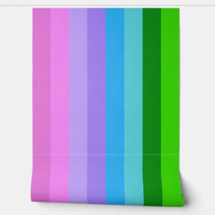 Zeemeermin Kleurstrepen Behang