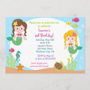 Zeemeermin krachtens de uitnodiging van de Birthda