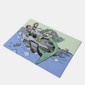 Zeemeermin kust schattig cartoon strand kind kunst deurmat (Schuin)