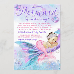 Zeemeermin Lange Afstand Baby Shower per Post Kaart