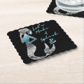 Zeemeermin Laten we een plons maken Kartonnen Onderzetters (Gebogen)