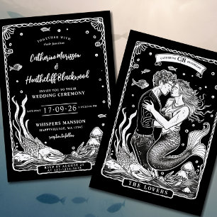 Zeemeermin liefde Tarot bruiloft uitnodiging