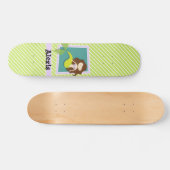 Zeemeermin; Lime Green & White Stripes Skateboard (Horizontaal)
