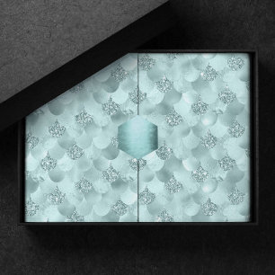 Zeemeermin Luxe schaal Zeevruchten Munt Green Aq Tissuepapier