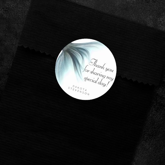 Zeemeermin Luxe Staart | Seafoam Mint Green Bedank Ronde Sticker