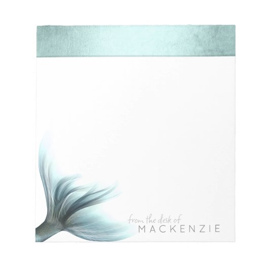 Zeemeermin Luxe Staart | Zeeschuim Mint Green Aqua Notitieblok (Voorkant)
