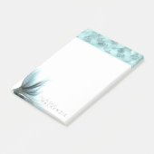 Zeemeermin Luxe Staart | Zeeschuim Mint Green Aqua Post-it® Notes (Schuin)