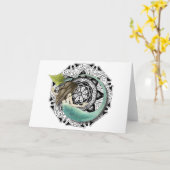 Zeemeermin Mandala blank wenskaart Kaart (Gele Bloem)