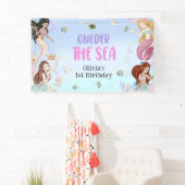 Zeemeermin Meisje 1e Verjaardagsfeest Spandoek (Insitu)