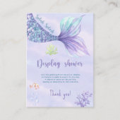 Zeemeermin meisje baby shower ticket display douch informatiekaartje (Voorkant)