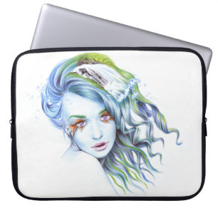 Zeemeermin meisje Water vrouw Surreal Fantasy Port Laptop Sleeve