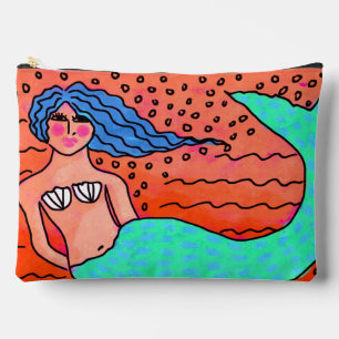 Zeemeermin met blauw haar Abstracte kunst Etui