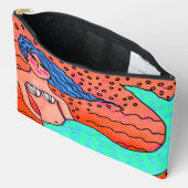 Zeemeermin met blauw haar Abstracte kunst Etui (Open)