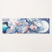 Zeemeermin met blauw haar in een blauwe jurk Custo Yogamat (Achterkant (horizontaal))