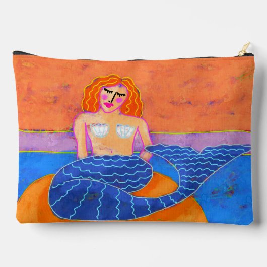 Zeemeermin met Blue Tail Abstracte kunst Etui (Achterkant)