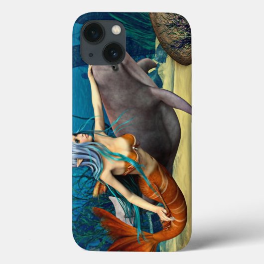 Zeemeermin met Dolfijn Case-Mate iPhone Case (Achterkant)