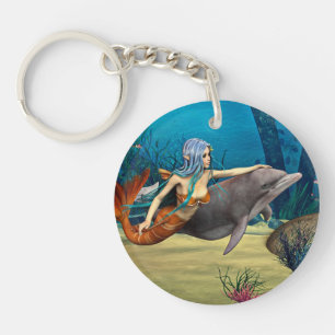 Zeemeermin met Dolfijn Sleutelhanger