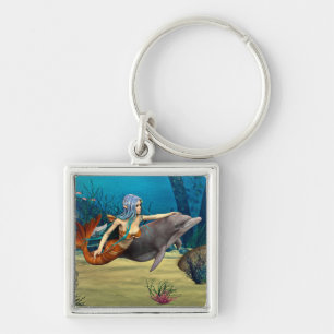 Zeemeermin met Dolfijn Sleutelhanger