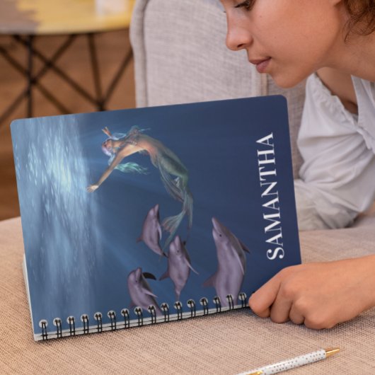 Zeemeermin Met Dolfijn Vrienden Oceaan  Notitieboek