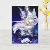 Zeemeermin met Dolfijn Wenskaart Kaart (Gele Bloem)