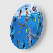 Zeemeermin met dolfijnen 1 grote klok (Hoek)