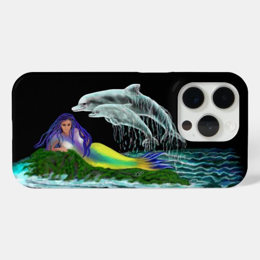 Zeemeermin met dolfijnen Case-Mate iPhone case (Achterkant (horizontaal))
