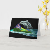 Zeemeermin met dolfijnen kaart (Gele Bloem)