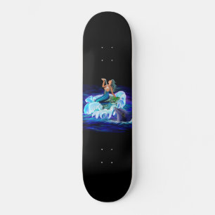 Zeemeermin met Dolphin Skateboard