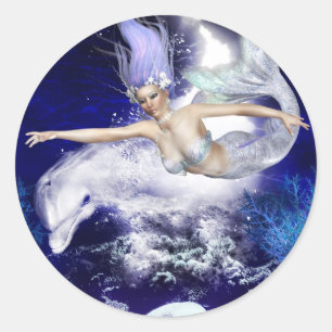 Zeemeermin met Dolphin Stickers