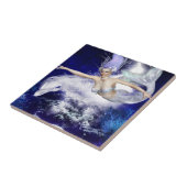 Zeemeermin met Dolphin Tile of Trivet Tegeltje (Zijkant)