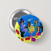 Zeemeermin met Dolphins-Button Ronde Button 5,7 Cm (Voorkant /achterkant)