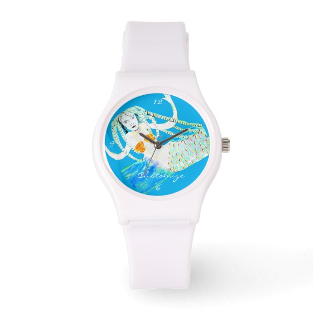 Zeemeermin met Dreadlocks Thunder_Cove Horloge (Voorkant)