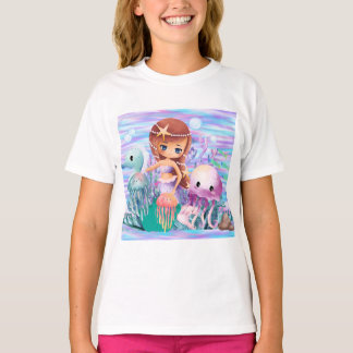 Zeemeermin met een ster in het haar die in de ocea t-shirt
