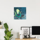 Zeemeermin met haar parel poster (Thuiskantoor)